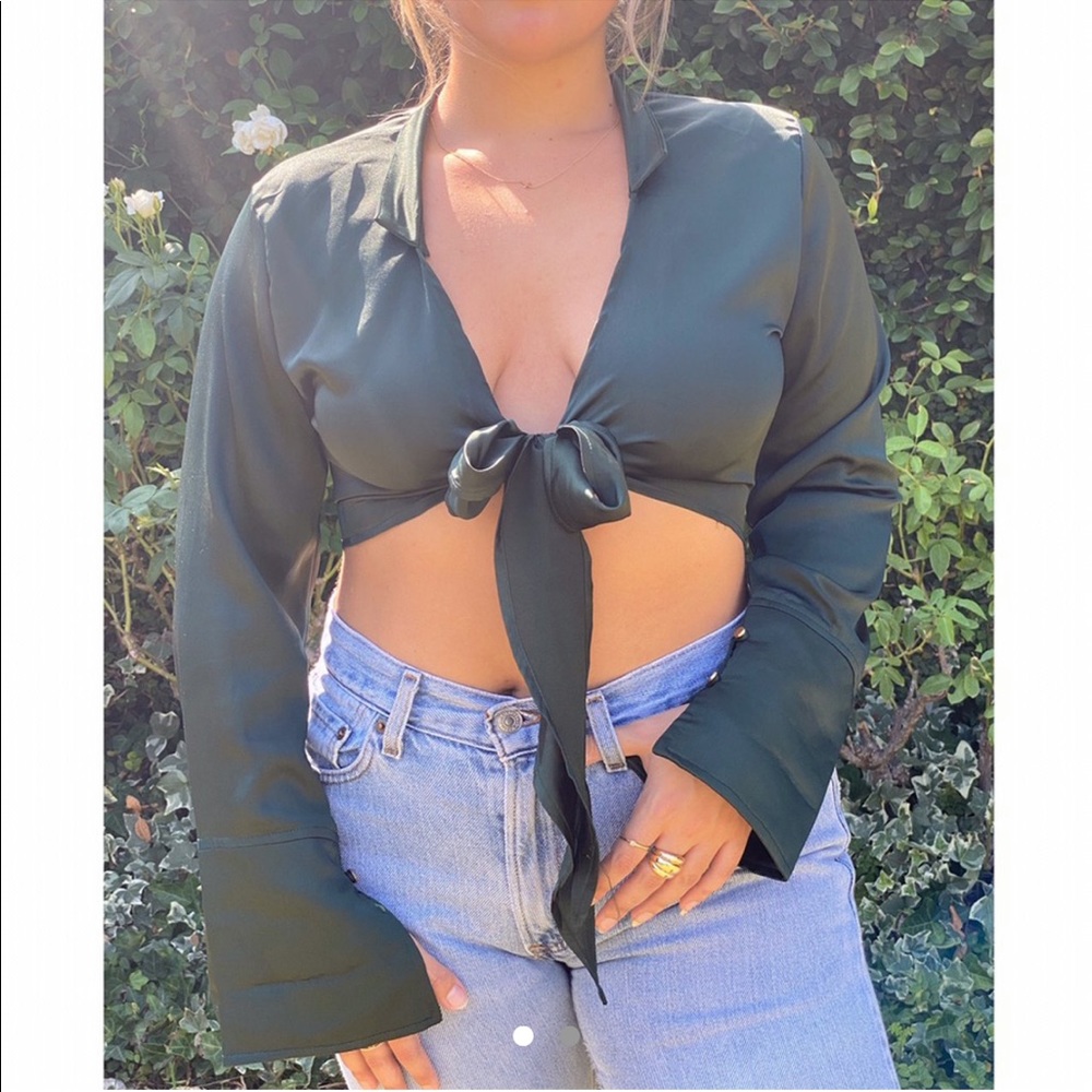 Naked Wardrobe satin tie top